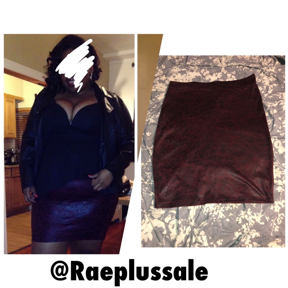 Fashion To Figure Red & Black Pencil Skirt US 3X